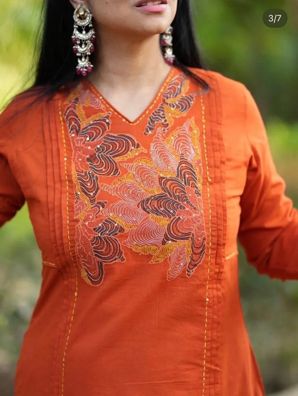 Festive Cotton Embroidery Suit Set Complete 3-Piece Outfit Styling and Drape