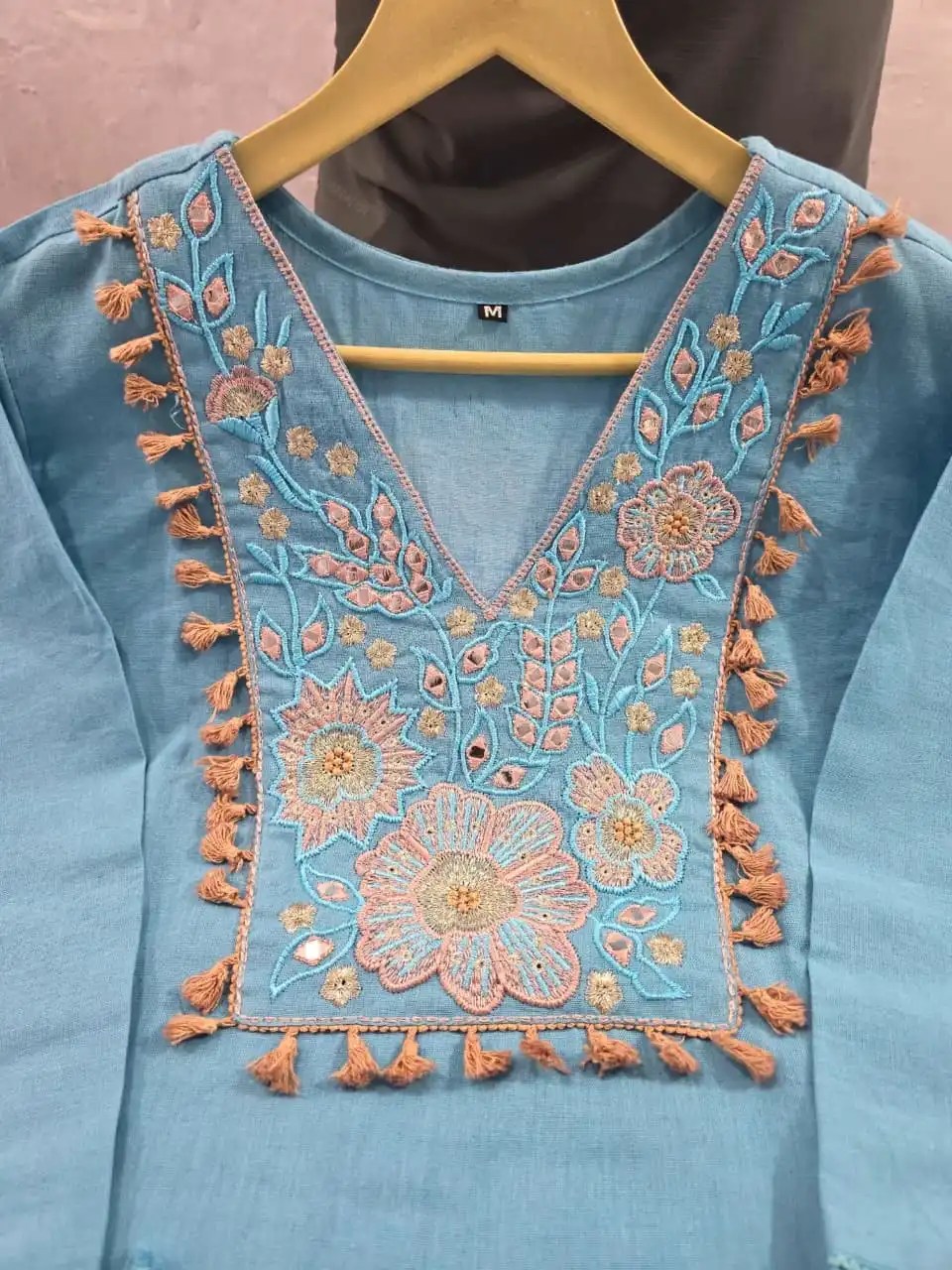 Summer Blessings Embroidered Coord Set - Jaipuri Print Close Up Detail