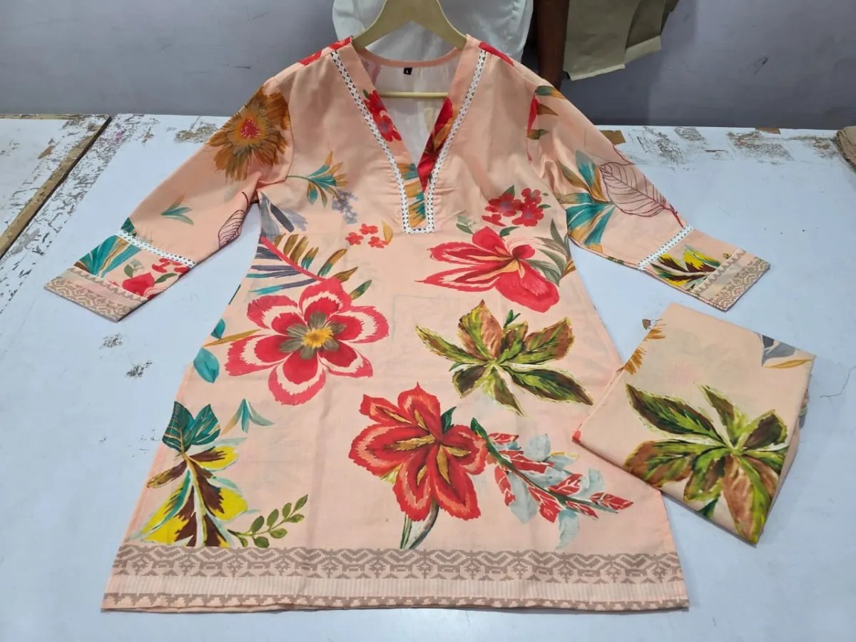 Summer Chic Co-ord Set - Jaipuri Print Close Up Detail