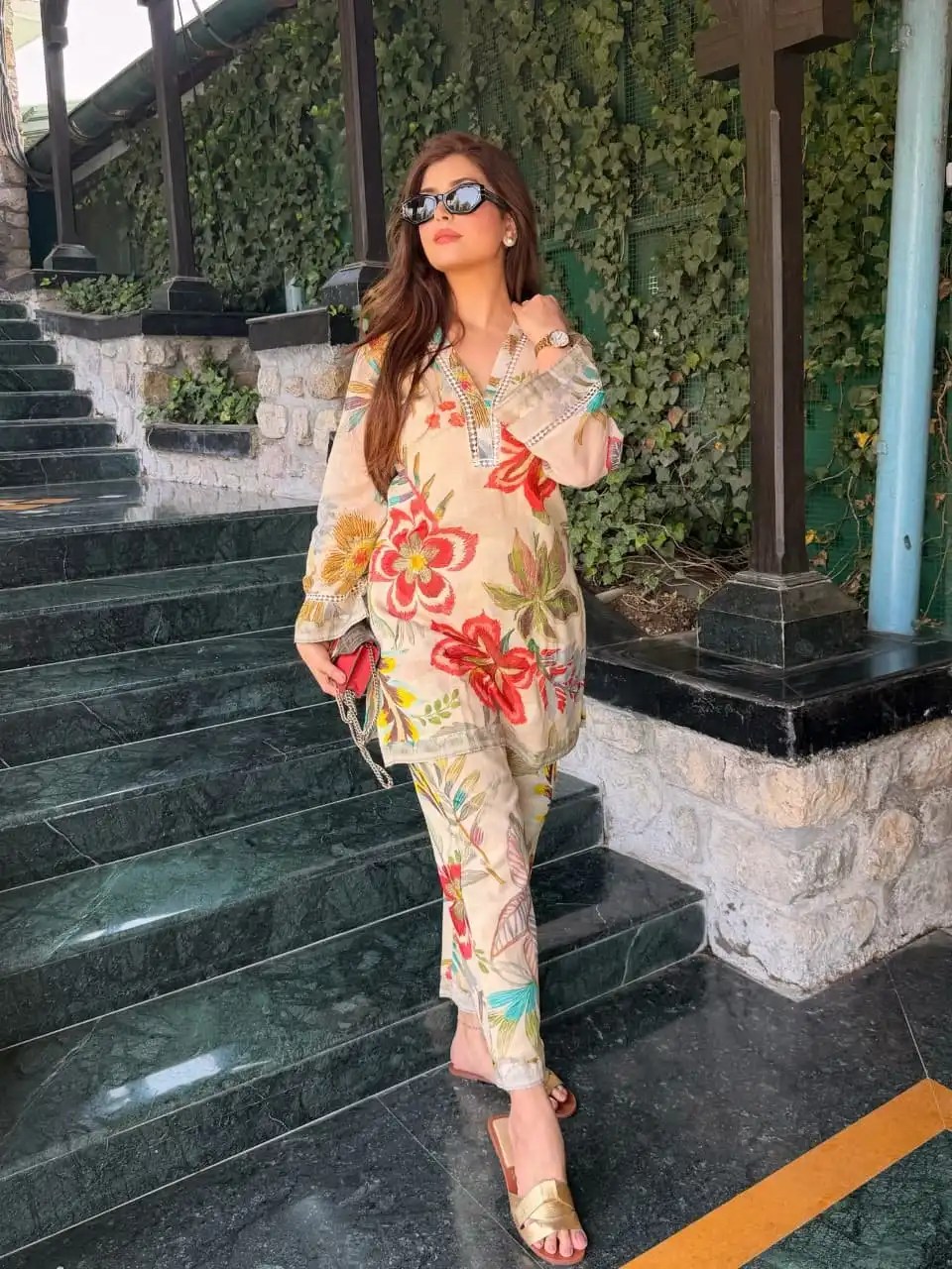 Summer Chic Co-ord Set - 100% Pure Cotton Front View Jaipur Cloth