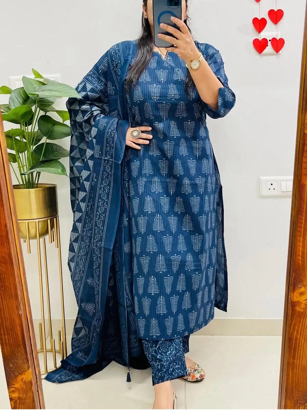 Festival Cotton Kurti Set - 100% Pure Cotton Front View Jaipur Cloth