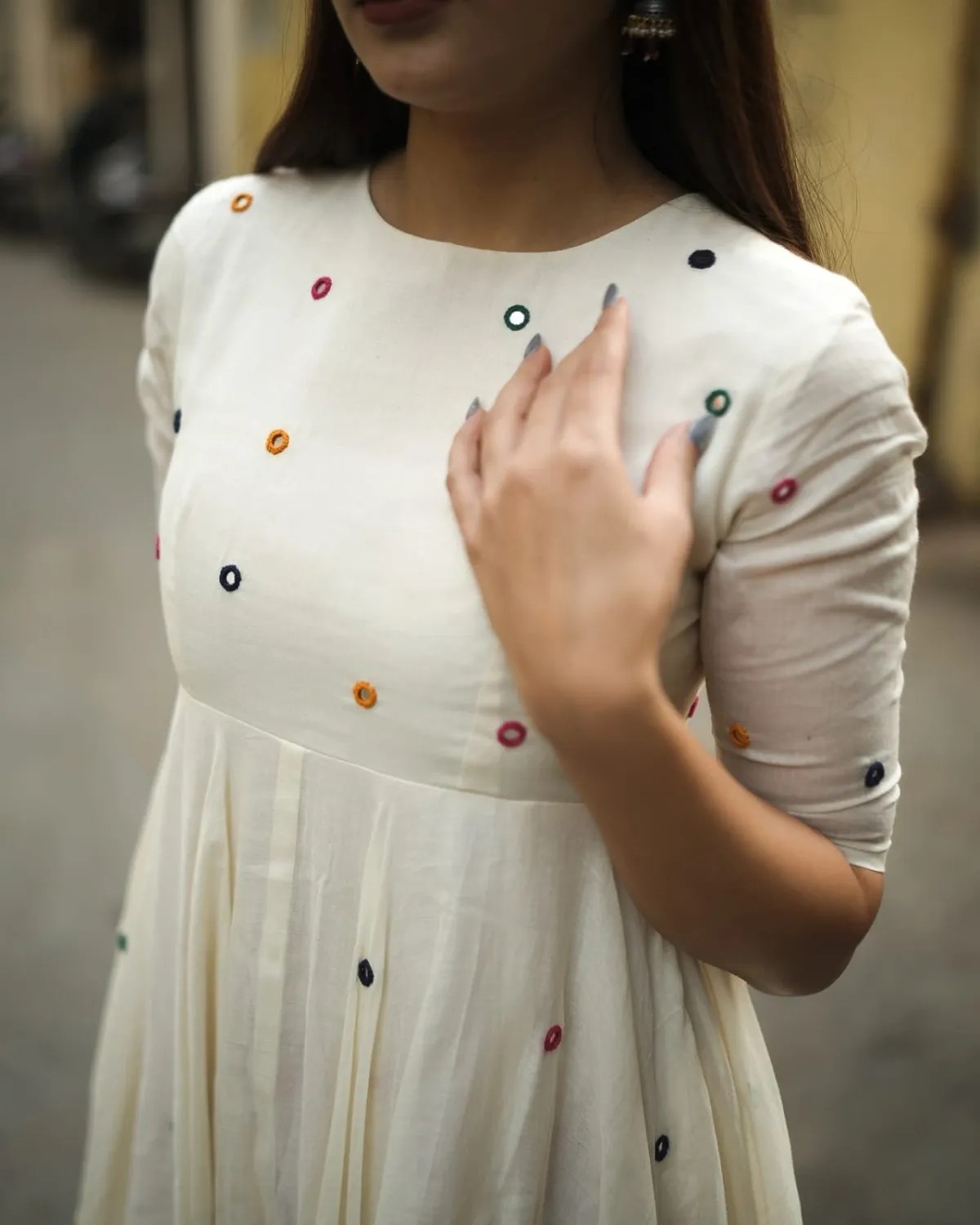 Matching Dupatta and Pant Hem Detailing for Festival Special Anarkali Suit