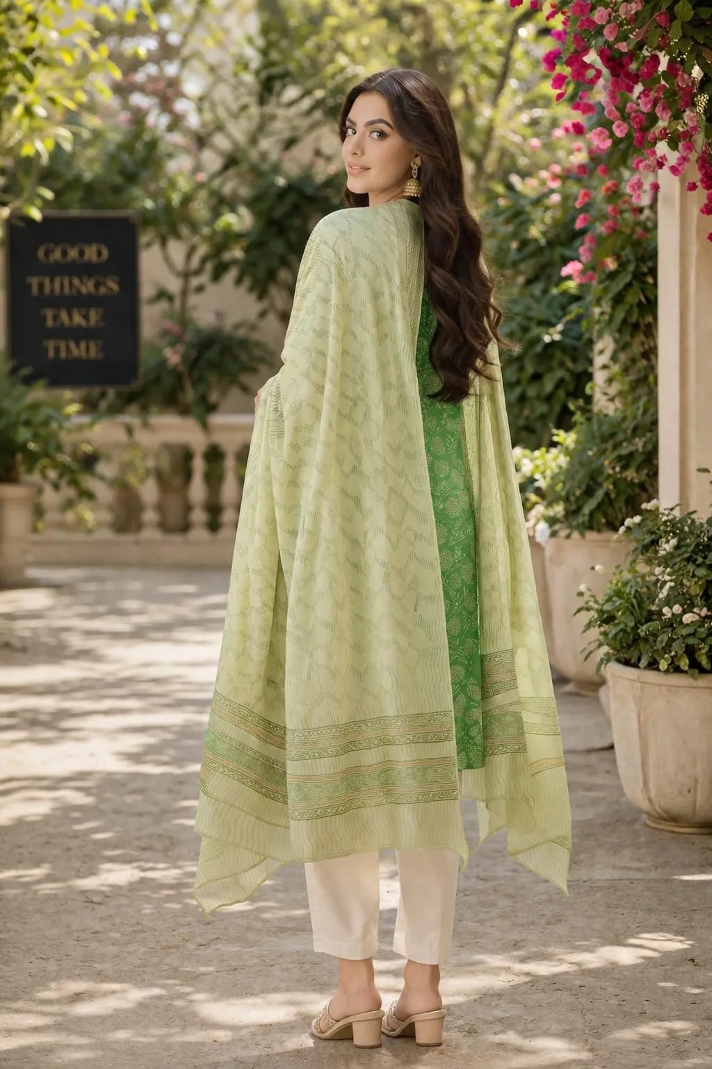 लेटेस्ट स्टाइलिश कॉटन सूट सेट - Jaipuri Print Close Up Detail