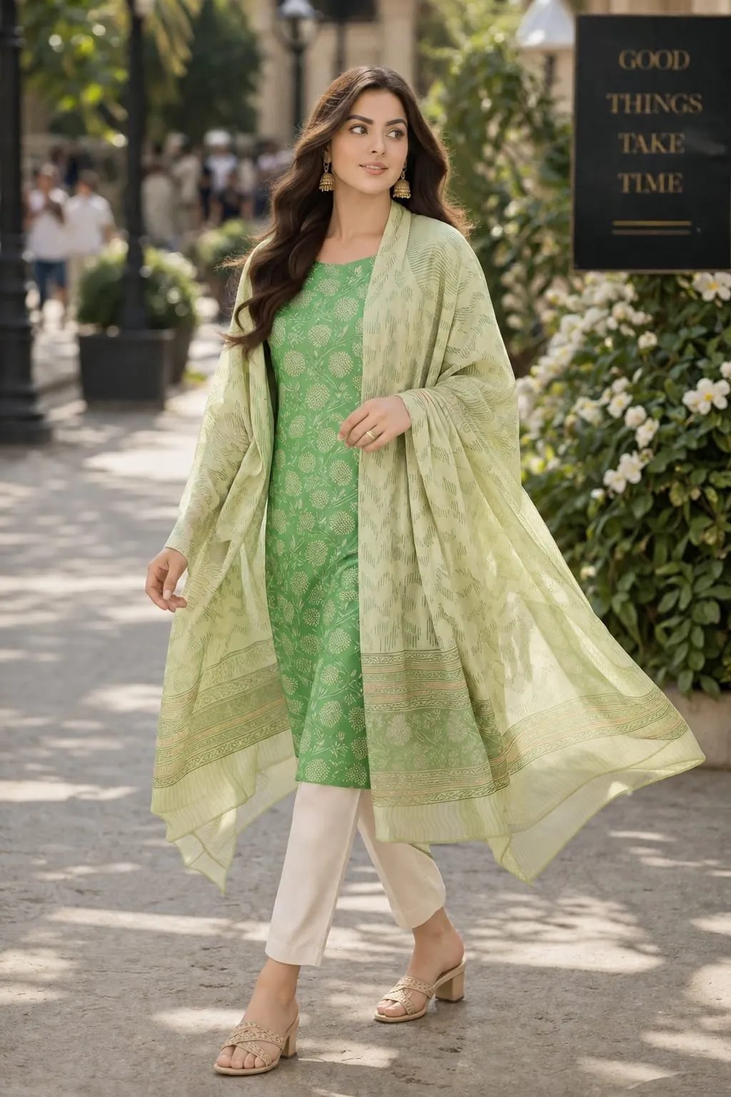 लेटेस्ट स्टाइलिश कॉटन सूट सेट - 100% Pure Cotton Front View Jaipur Cloth