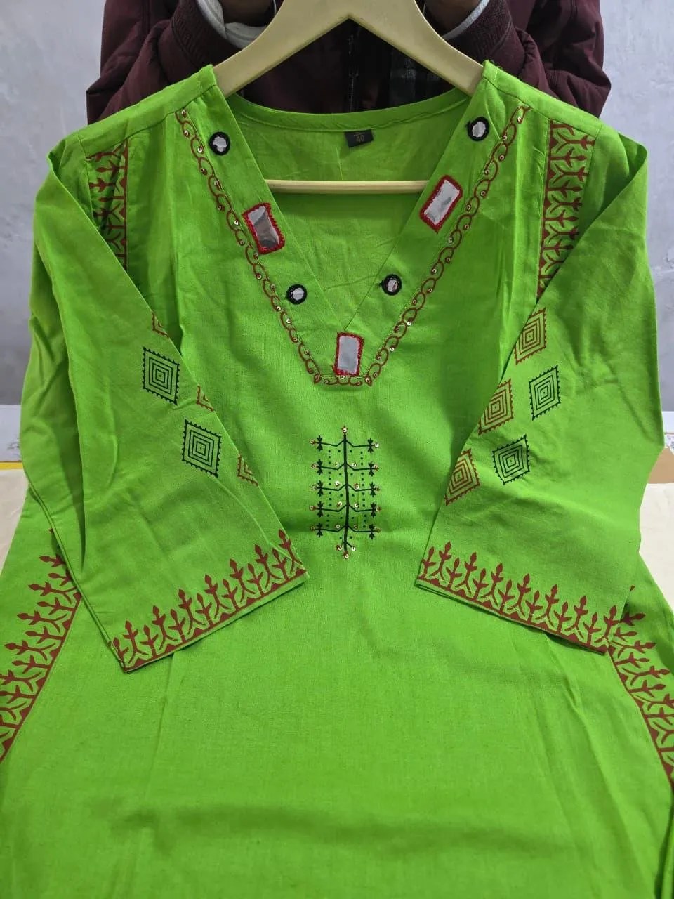 Full-Length Flare and Silhouette of Anarkali Kurta Set with Angrakha Design