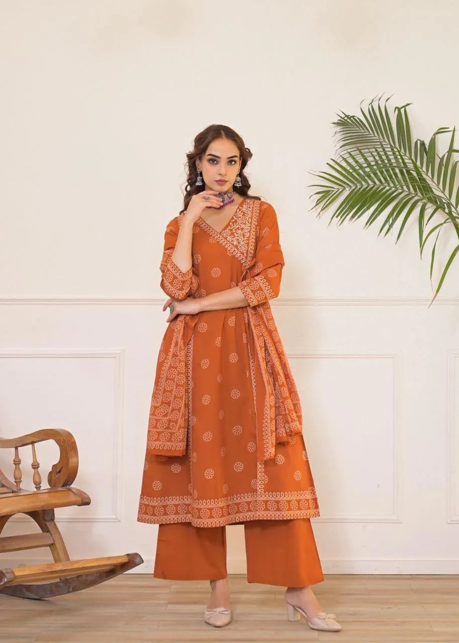 Dreamy Angrakha Kurta Set Complete 3-Piece Outfit Styling and Drape