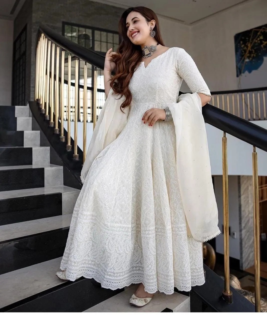 Elegant Heavy Sequence Work Kurtis - 100% Pure Cotton Front View Jaipur Cloth