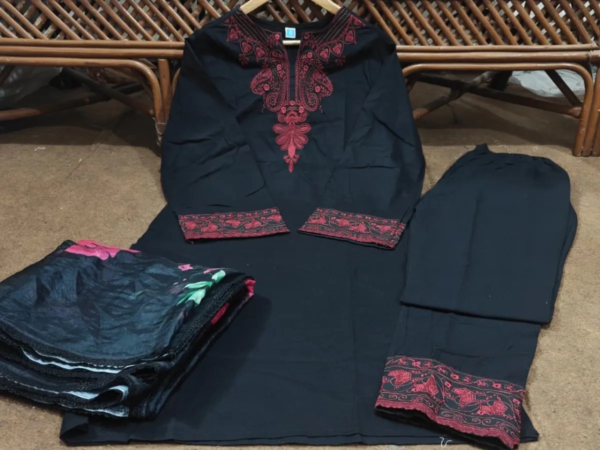 Black Magic Rakhi Special Suit Complete 3-Piece Outfit Styling and Drape