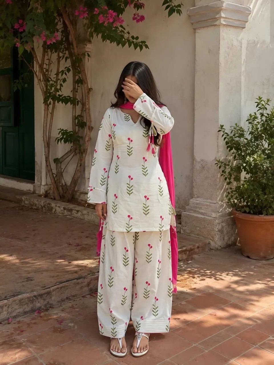 Rakhi Special Summer Farshi Salwar Set - Handblock Printed Cotton Kurti Set by Jaipur Cloth