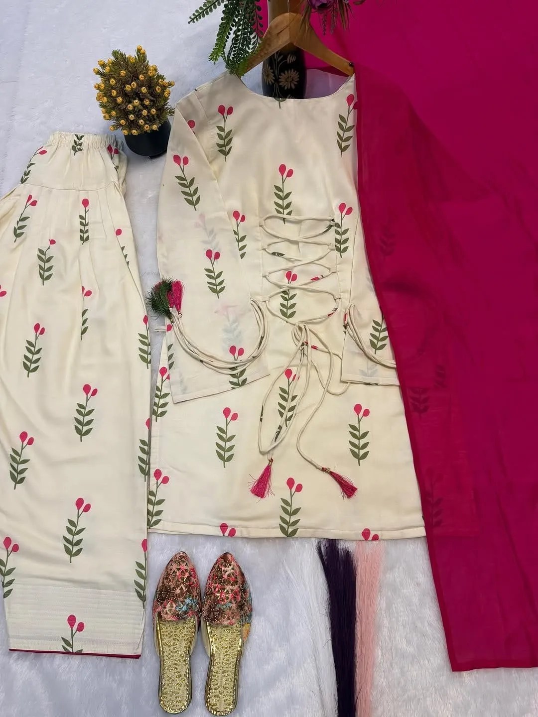 Rakhi Special Summer Farshi Salwar Set - Handblock Printed Cotton Kurti Set by Jaipur Cloth
