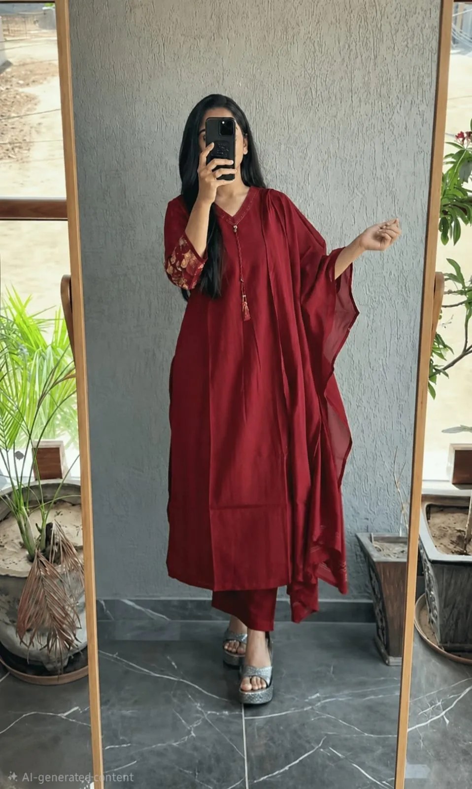 Elegant Cotton 3-Piece Set - Handblock Printed Cotton Kurti Set by Jaipur Cloth