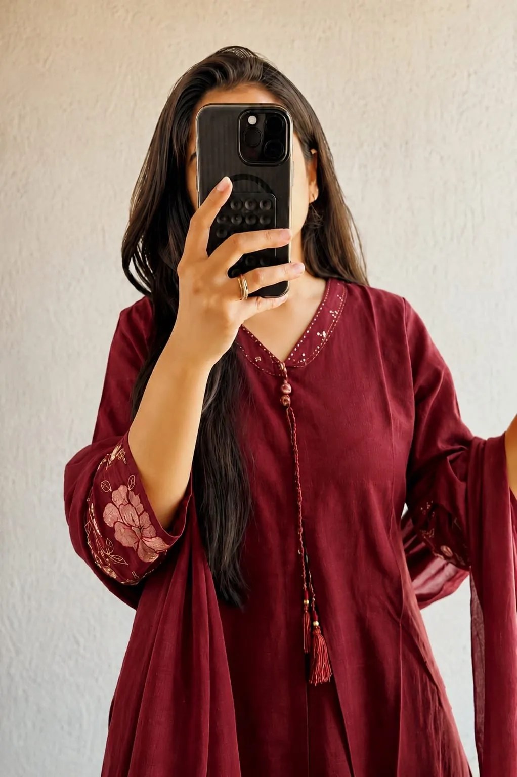 Elegant Cotton 3-Piece Set - Handblock Printed Cotton Kurti Set by Jaipur Cloth