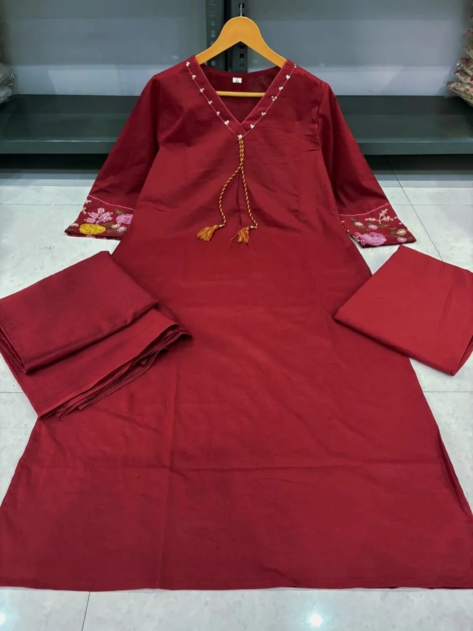 Elegant Cotton 3-Piece Set - Handblock Printed Cotton Kurti Set by Jaipur Cloth