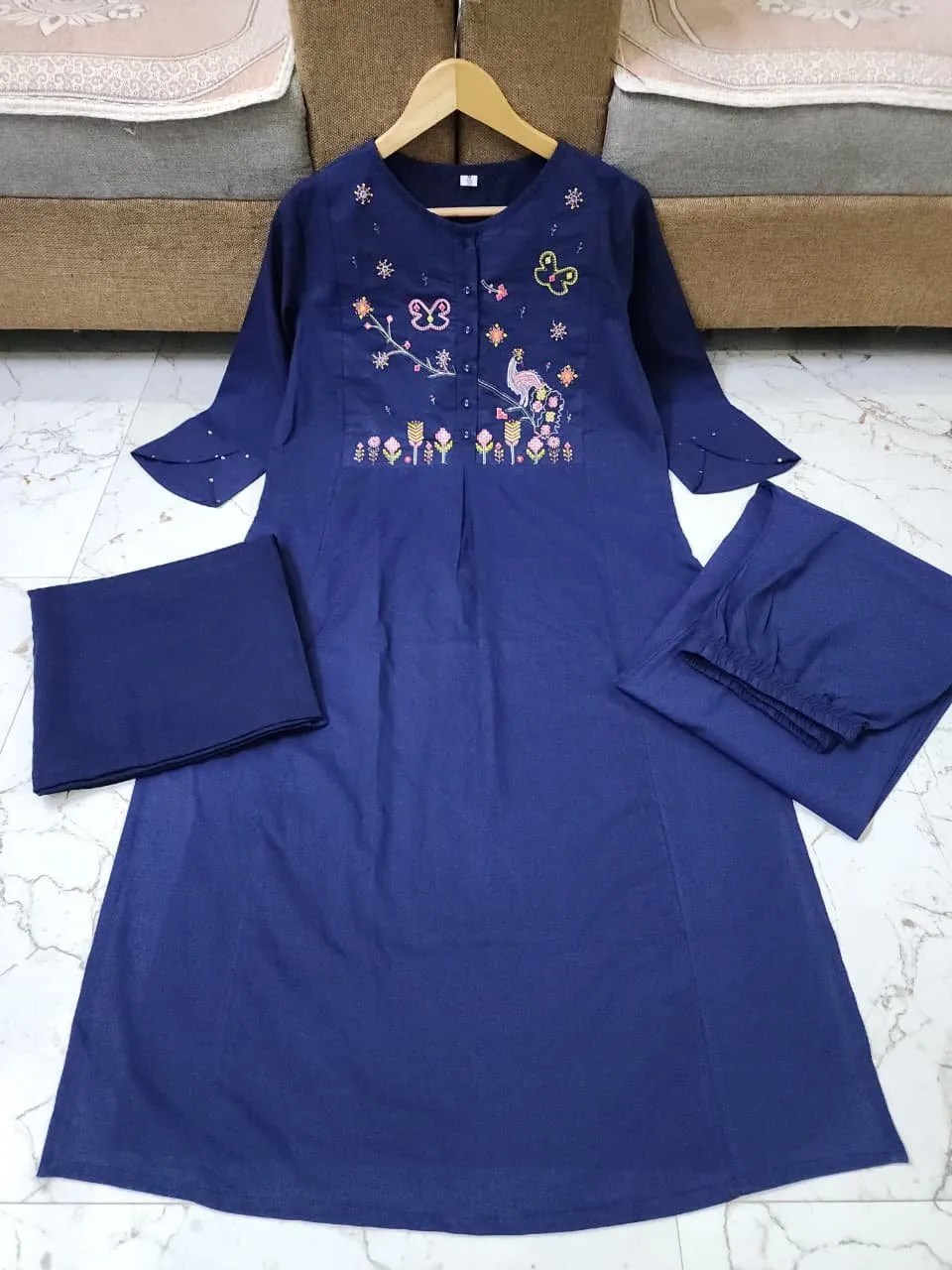 Elegant 3-Piece Cotton Suit Set Complete 3-Piece Outfit Styling and Drape