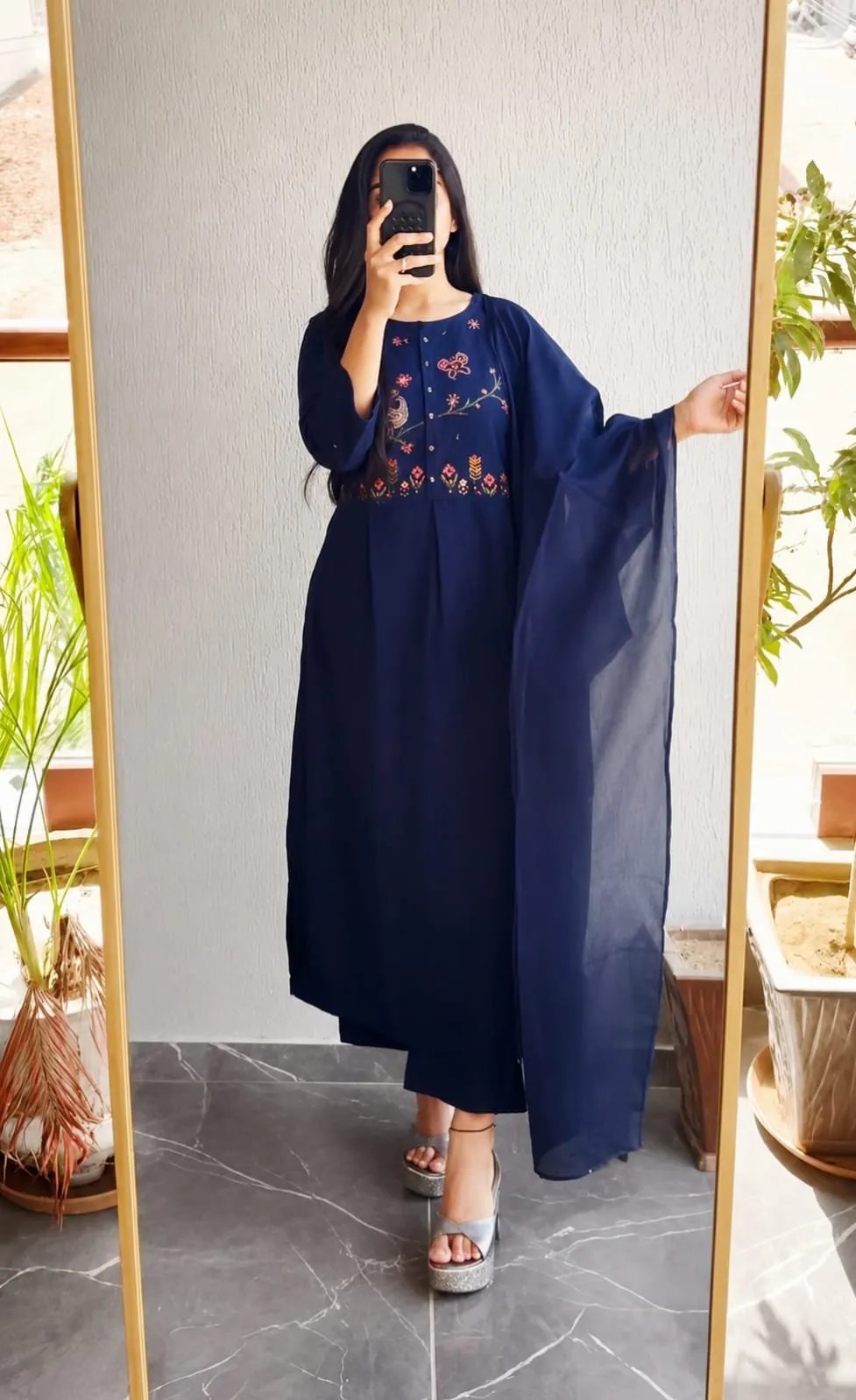 Elegant 3-Piece Cotton Suit Set - Handblock Printed Cotton Kurti Set by Jaipur Cloth