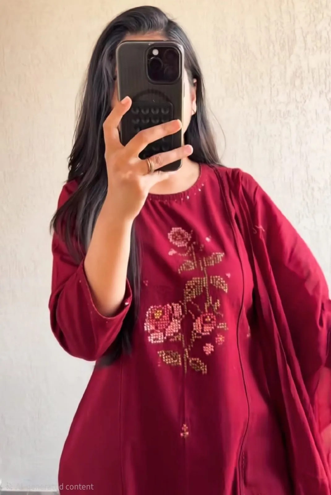 Elegant Cotton Embroidery Kurta Set Complete 3-Piece Outfit Styling and Drape