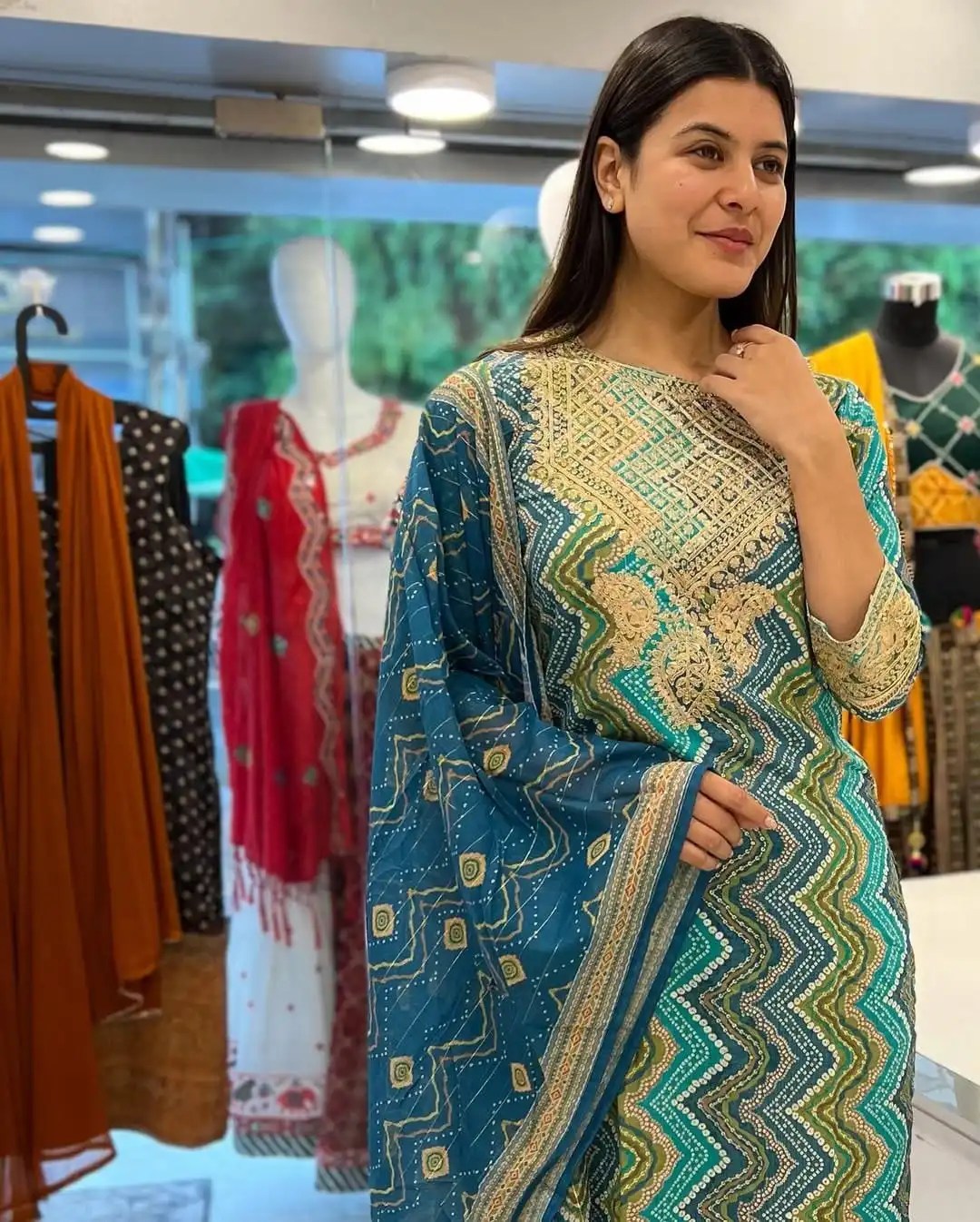 लहरिया बांधनी राखी स्पेशल - Handblock Printed Cotton Kurti Set by Jaipur Cloth