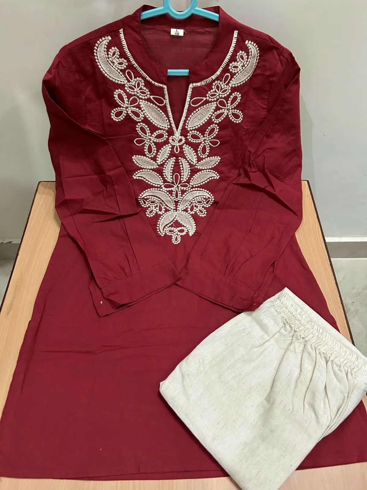 Summer Cotton Cord Set - Handblock Printed Cotton Kurti Set by Jaipur Cloth
