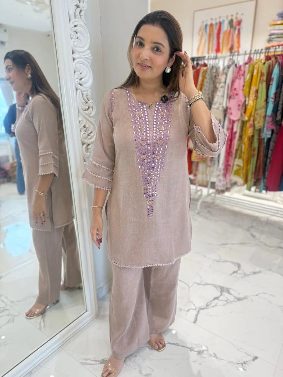 Smart Premium Cotton Flex Co-ord - Handblock Printed Cotton Kurti Set by Jaipur Cloth