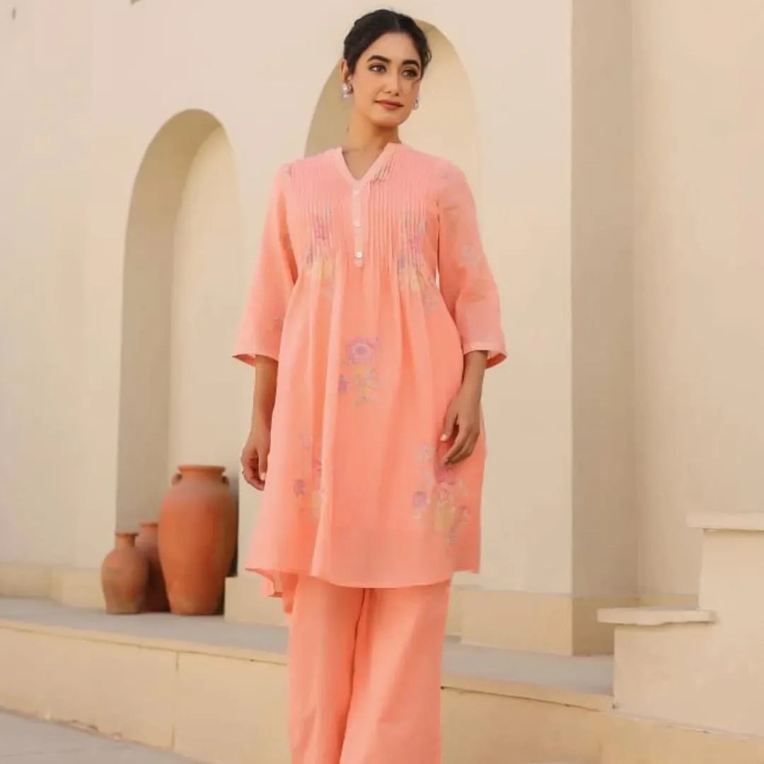 Mulmul Cotton Summer Kurta Set - Handblock Printed Cotton Kurti Set by Jaipur Cloth