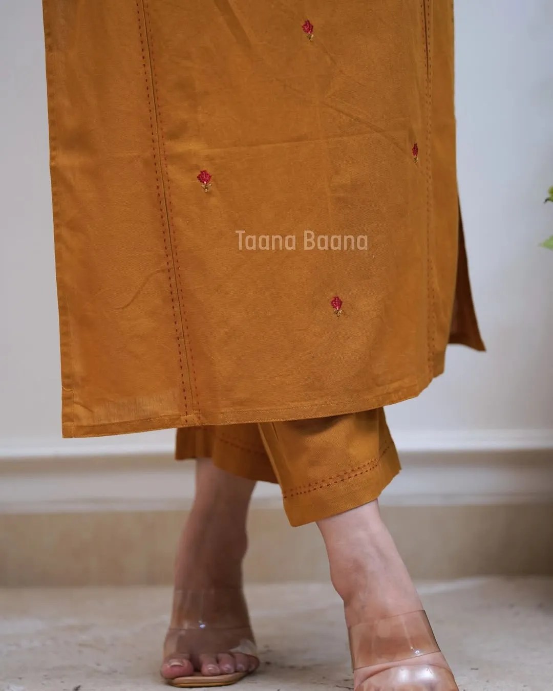 Chic Embroidered Kurti Pant Set - Handblock Printed Cotton Kurti Set by Jaipur Cloth