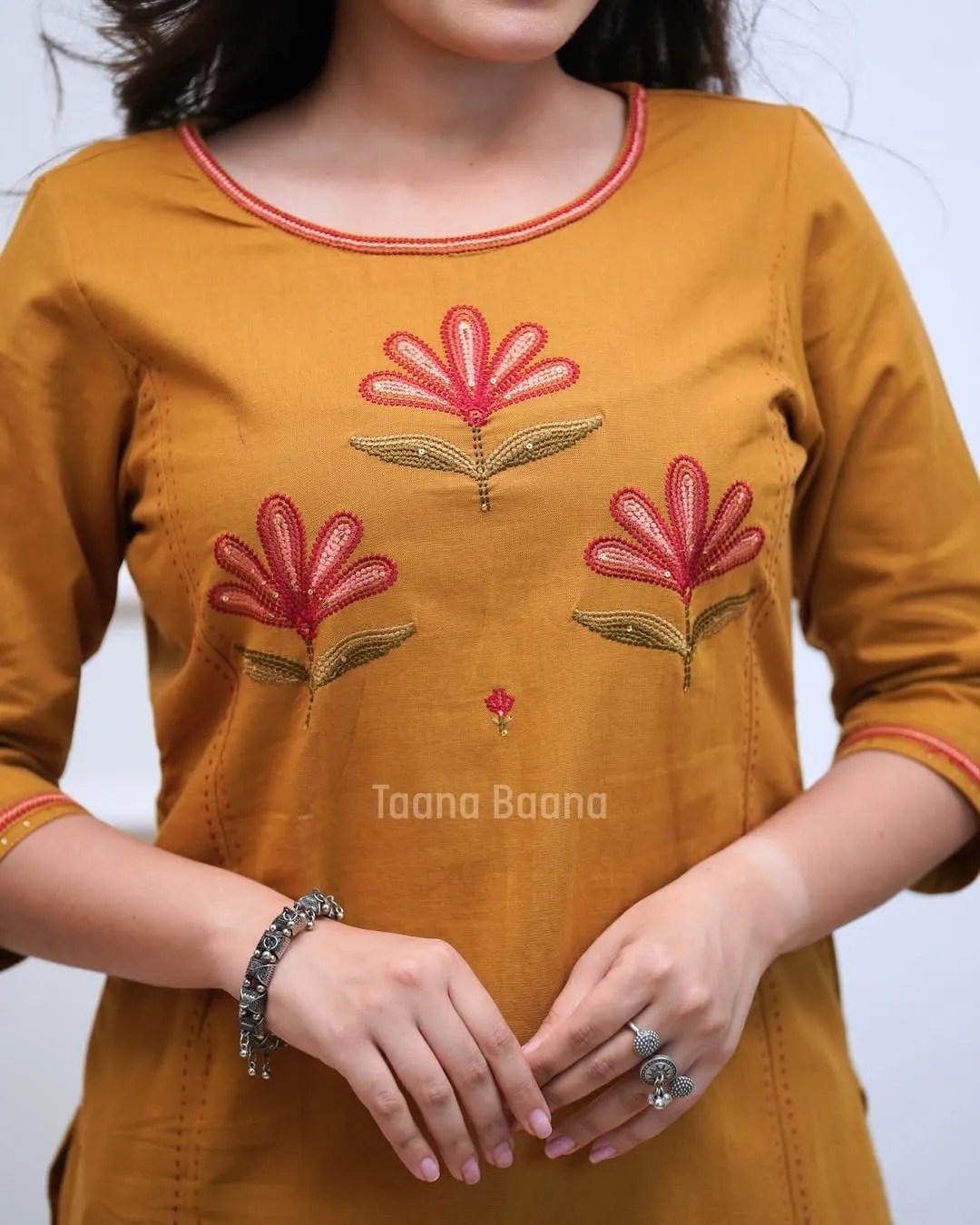 Chic Embroidered Kurti Pant Set - Handblock Printed Cotton Kurti Set by Jaipur Cloth