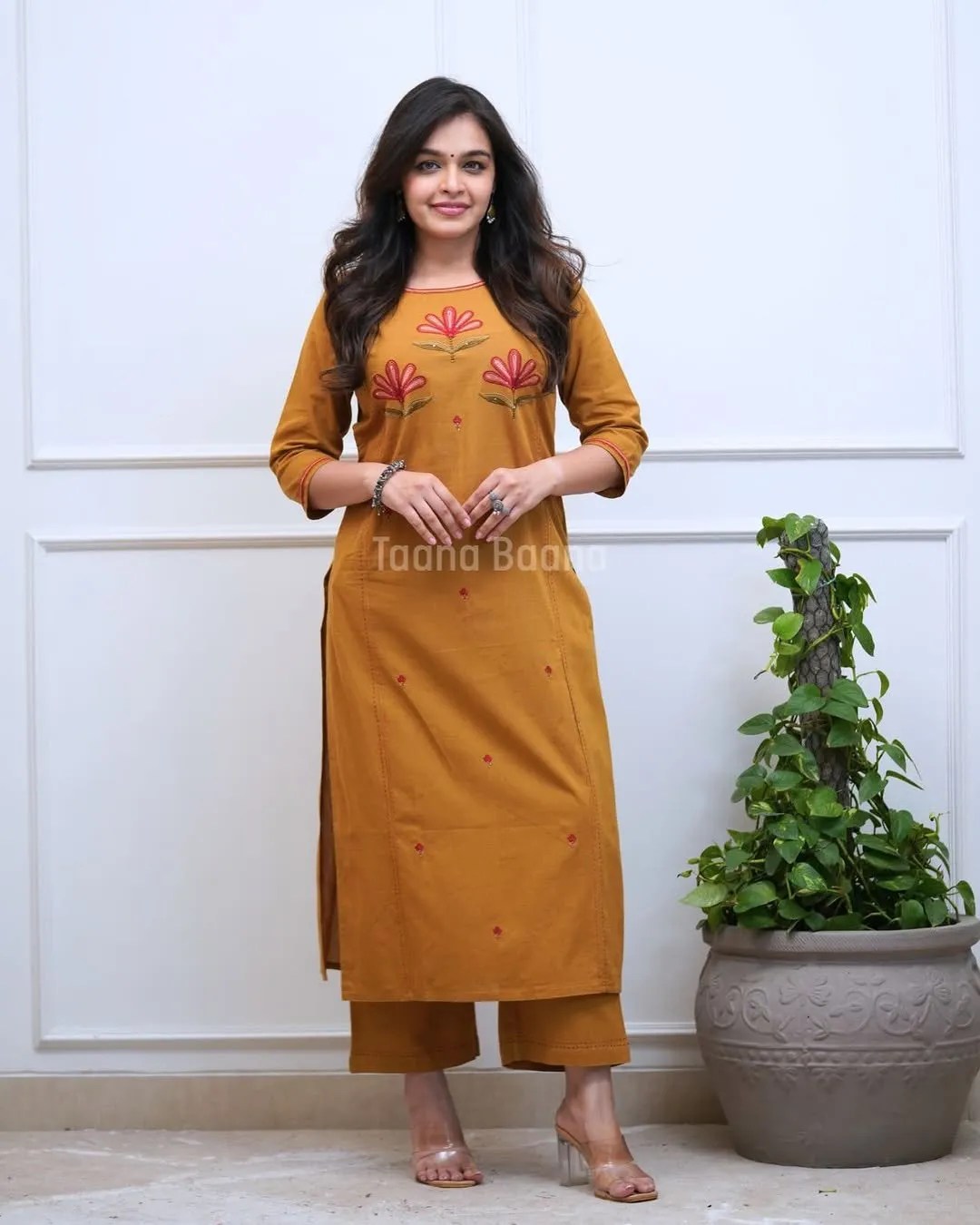 Chic Embroidered Kurti Pant Set - Handblock Printed Cotton Kurti Set by Jaipur Cloth