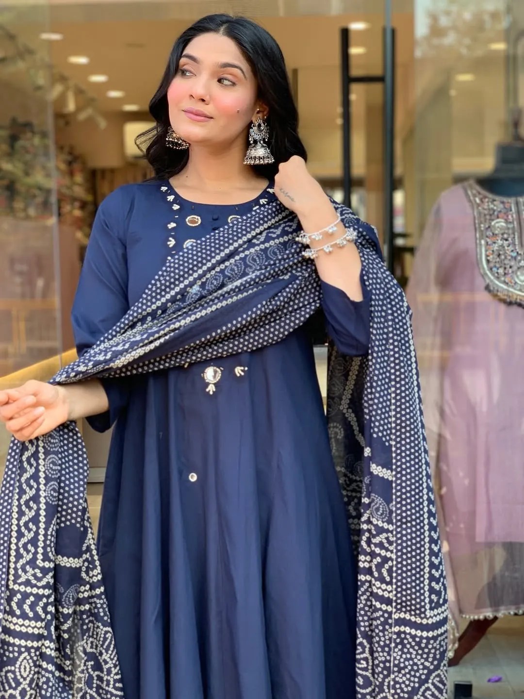 Charming Cotton Embroidered Set - Handblock Printed Cotton Kurti Set by Jaipur Cloth