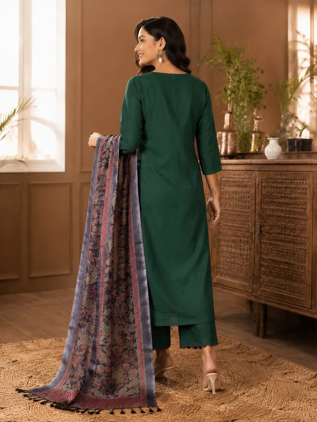 Artisan Handloom Khadi Cotton Ensemble Full Length & Fit View | Jaipur Cloth