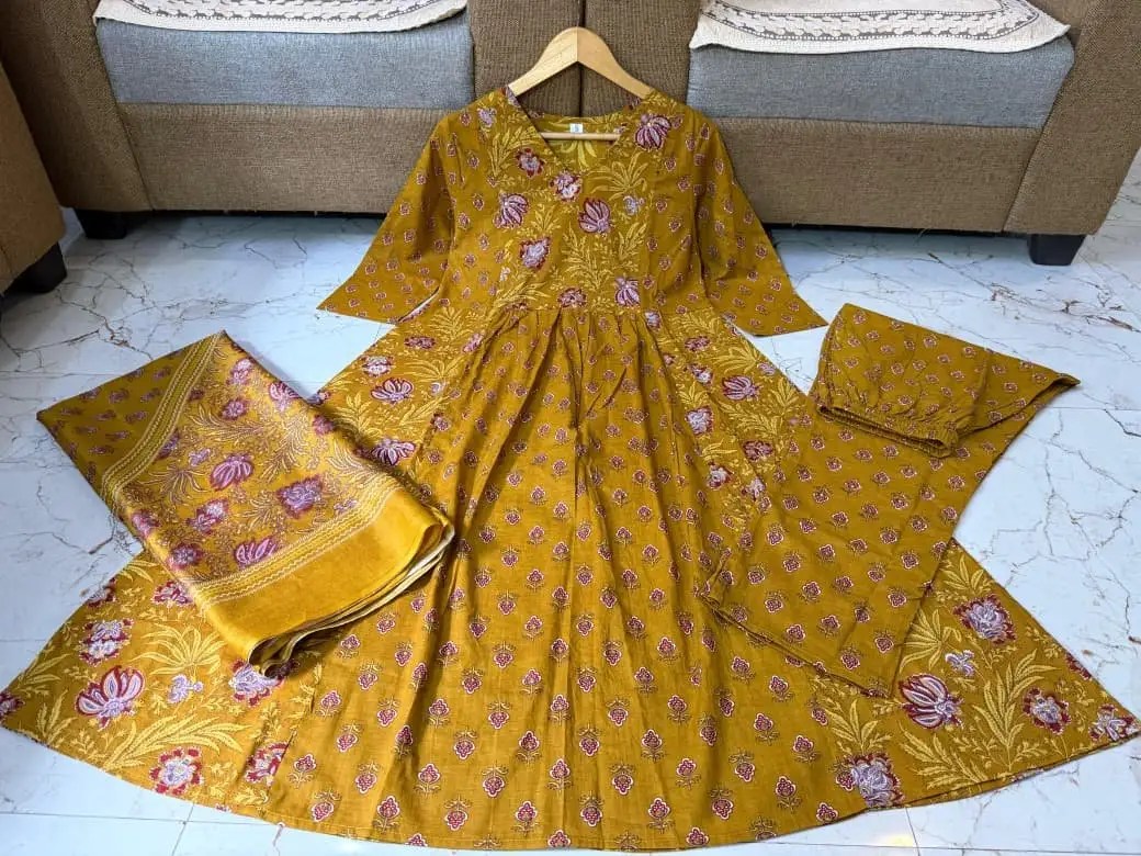 Cotton Fusion Kurti Set Full Length & Fit View | Jaipur Cloth