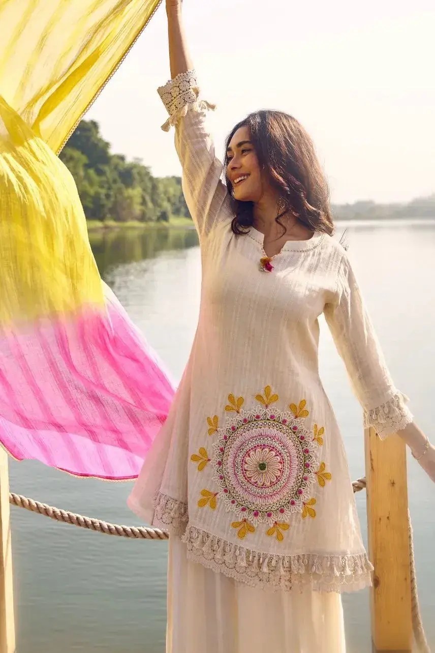 Cotton Embroidered Party Wear Set