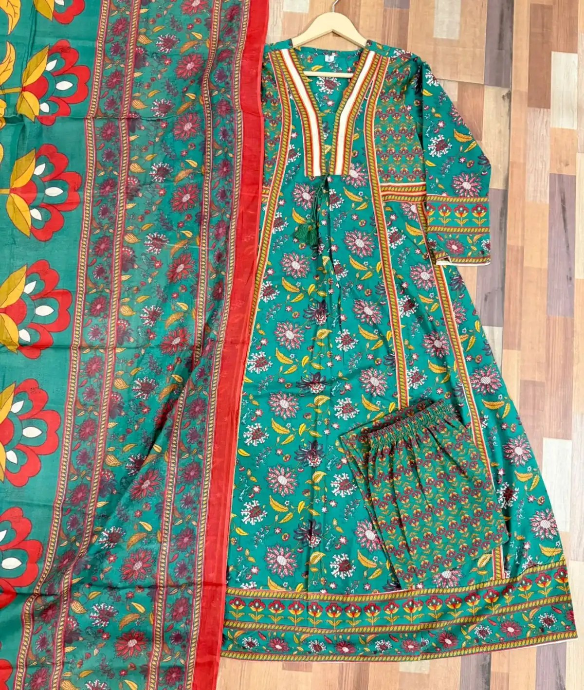 Dreamy Anarkali Kurta Set Fabric & Work Detail View | Jaipur Cloth