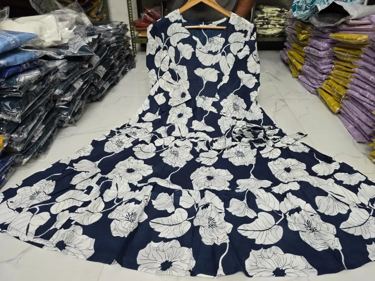 Chic Cotton Midi Kurti Fabric & Work Detail View | Jaipur Cloth