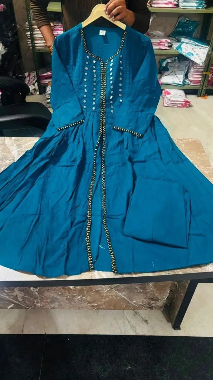 Summer Comfort Slub Suit Fabric & Work Detail View | Jaipur Cloth