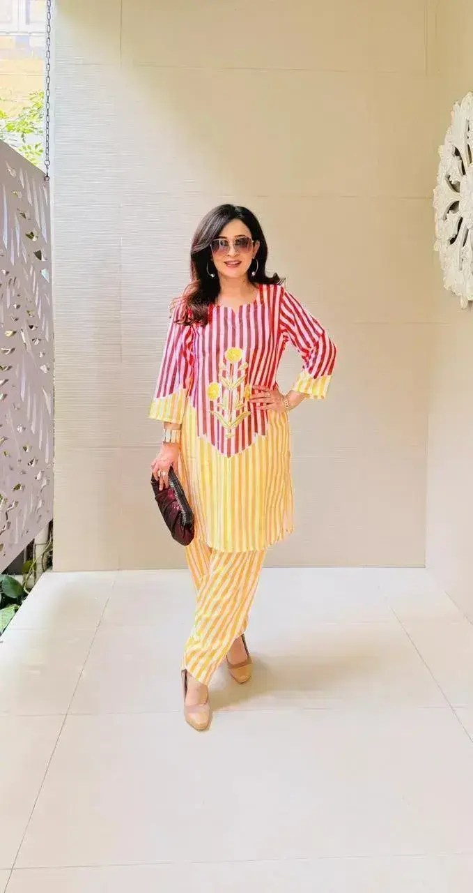 Trendy Striped Co-ord Set - Pure Cotton Casual | Jaipur Cloth