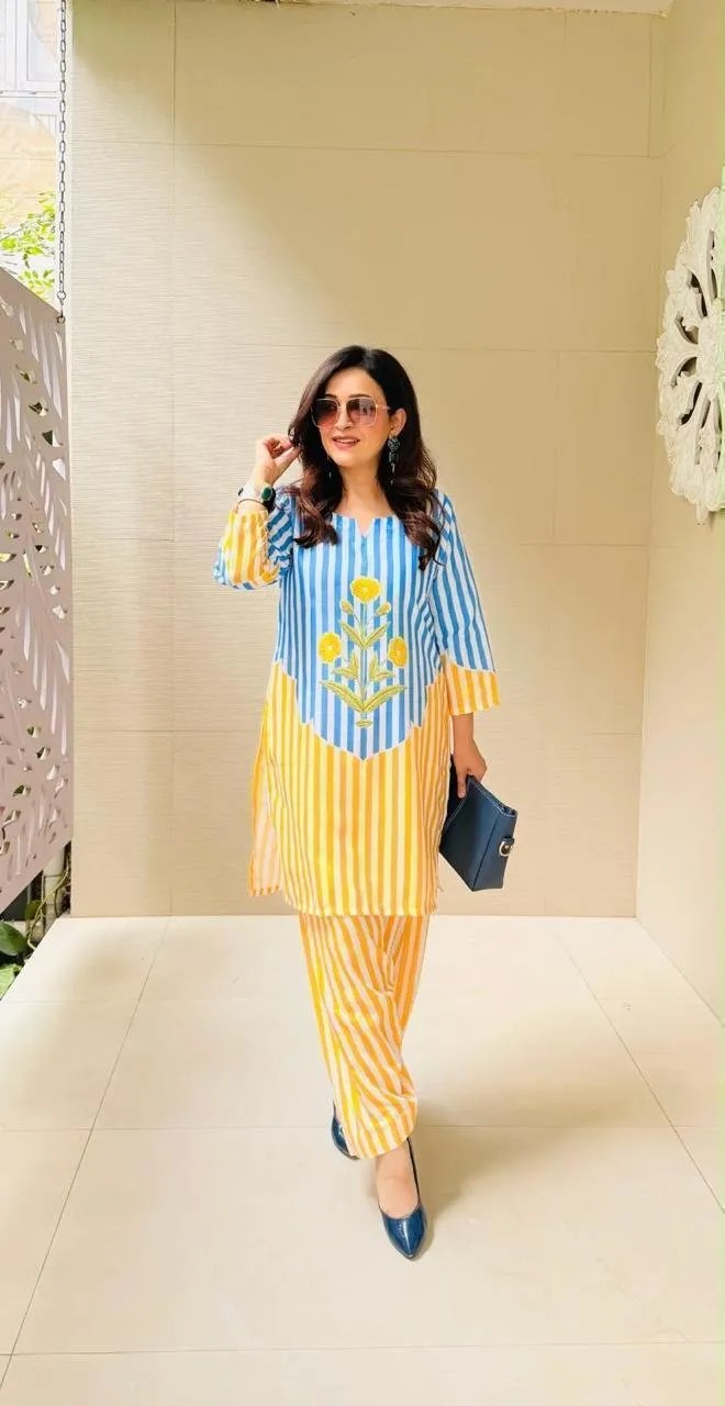 Trendy Striped Co-ord Set Full Length & Fit View | Jaipur Cloth