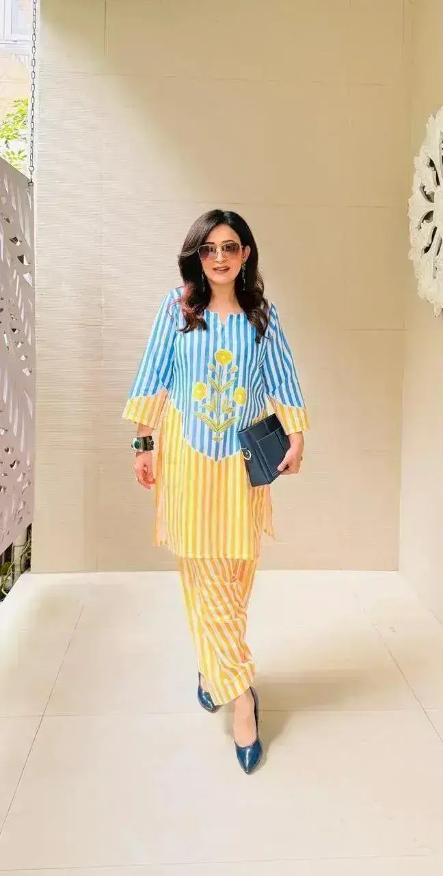 Trendy Striped Co-ord Set - Pure Cotton Casual Wear | Jaipur Cloth