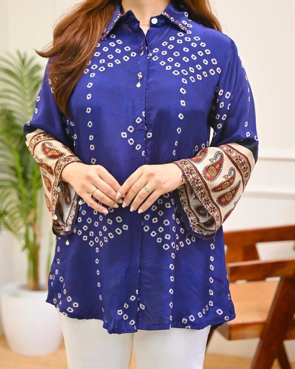 Summer Special Bandhani Cotton Shirt Full Length & Fit View | Jaipur Cloth