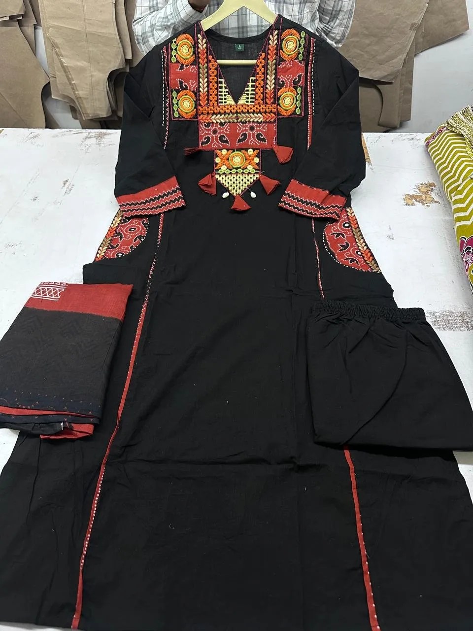 Elegant Heavy Embroidery Suit Set Full Length & Fit View | Jaipur Cloth