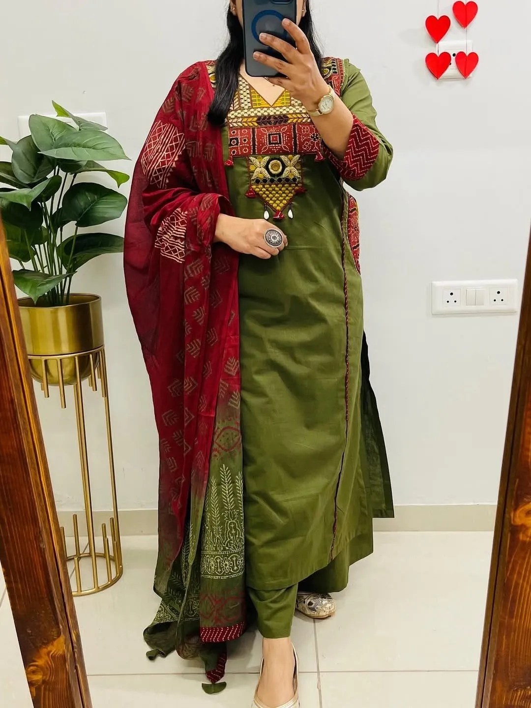 Elegant Embroidered Suit Set Full Length & Fit View | Jaipur Cloth