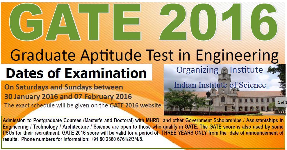 Deadline For Application Of Gate 16 Is Extended To 23 59 Hours Of 8 October 15 Jaivikshastram Education Research Foundation