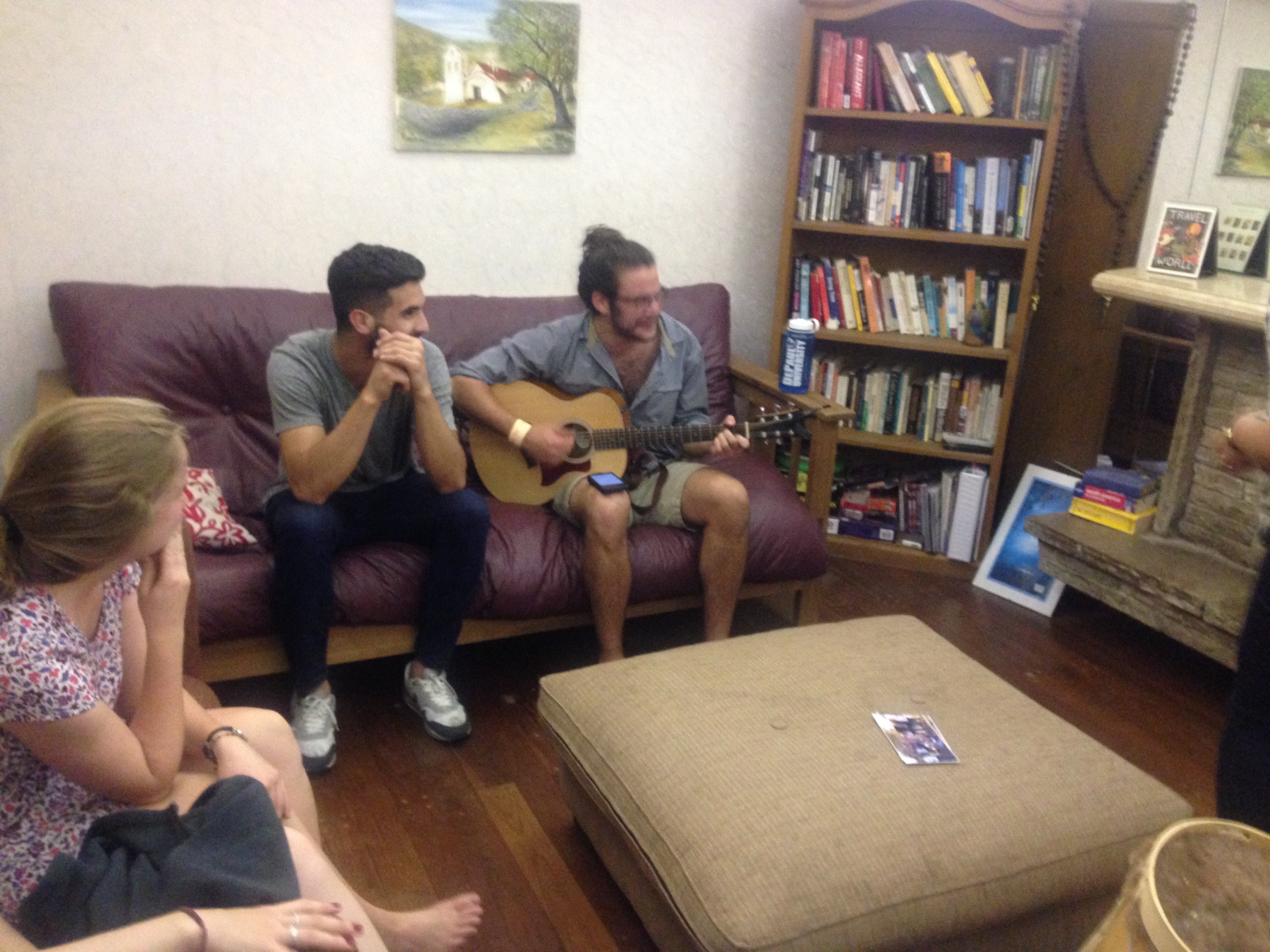 Every gathering here ends in guitar playing and song singing- USA holidays are no exception