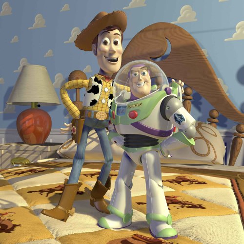 The characters of Woody and Buzz from Toy Story. The characters of Woody and Buzz from Toy Story.