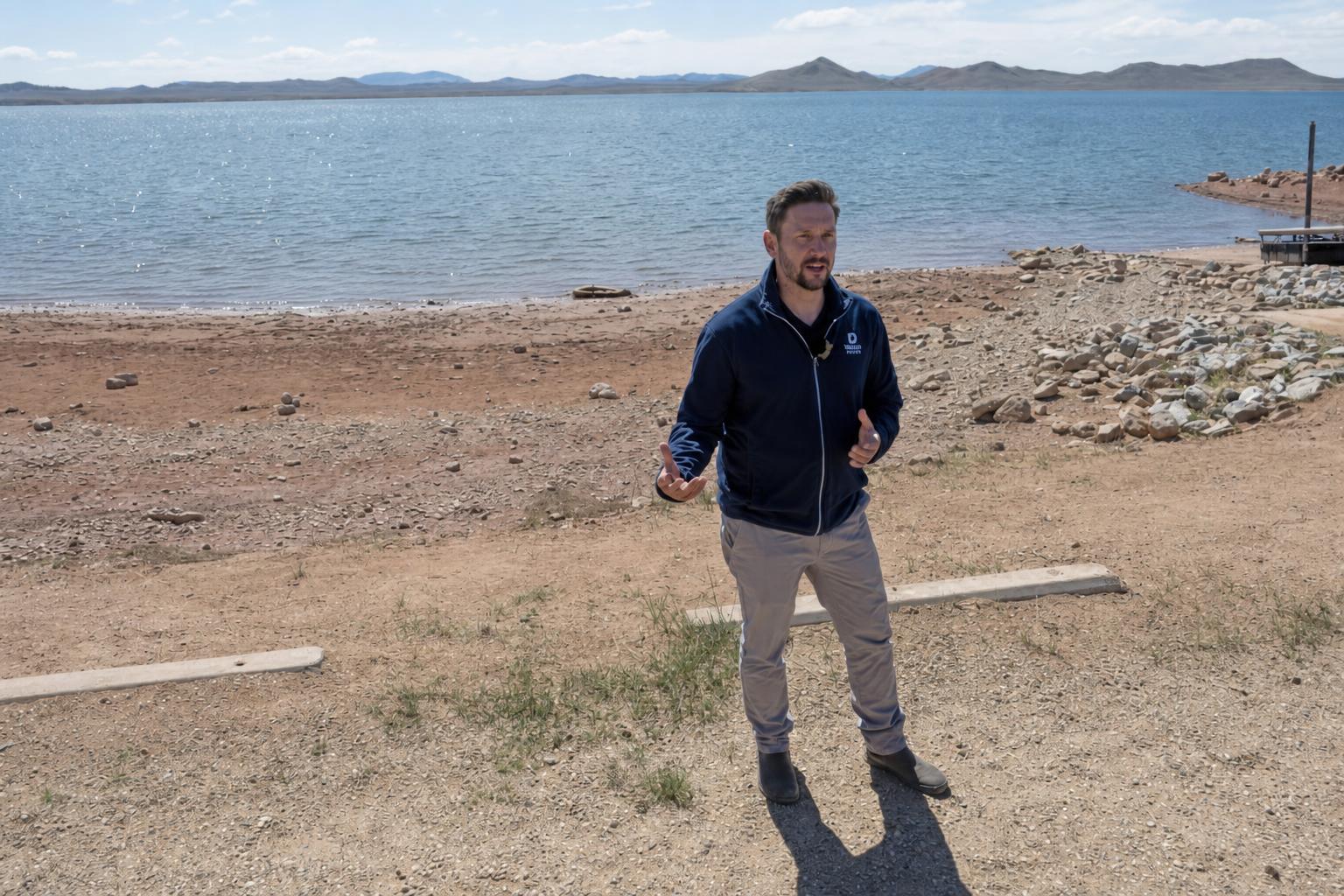 Low water at a Colorado reservoir during the statewide drought emergency