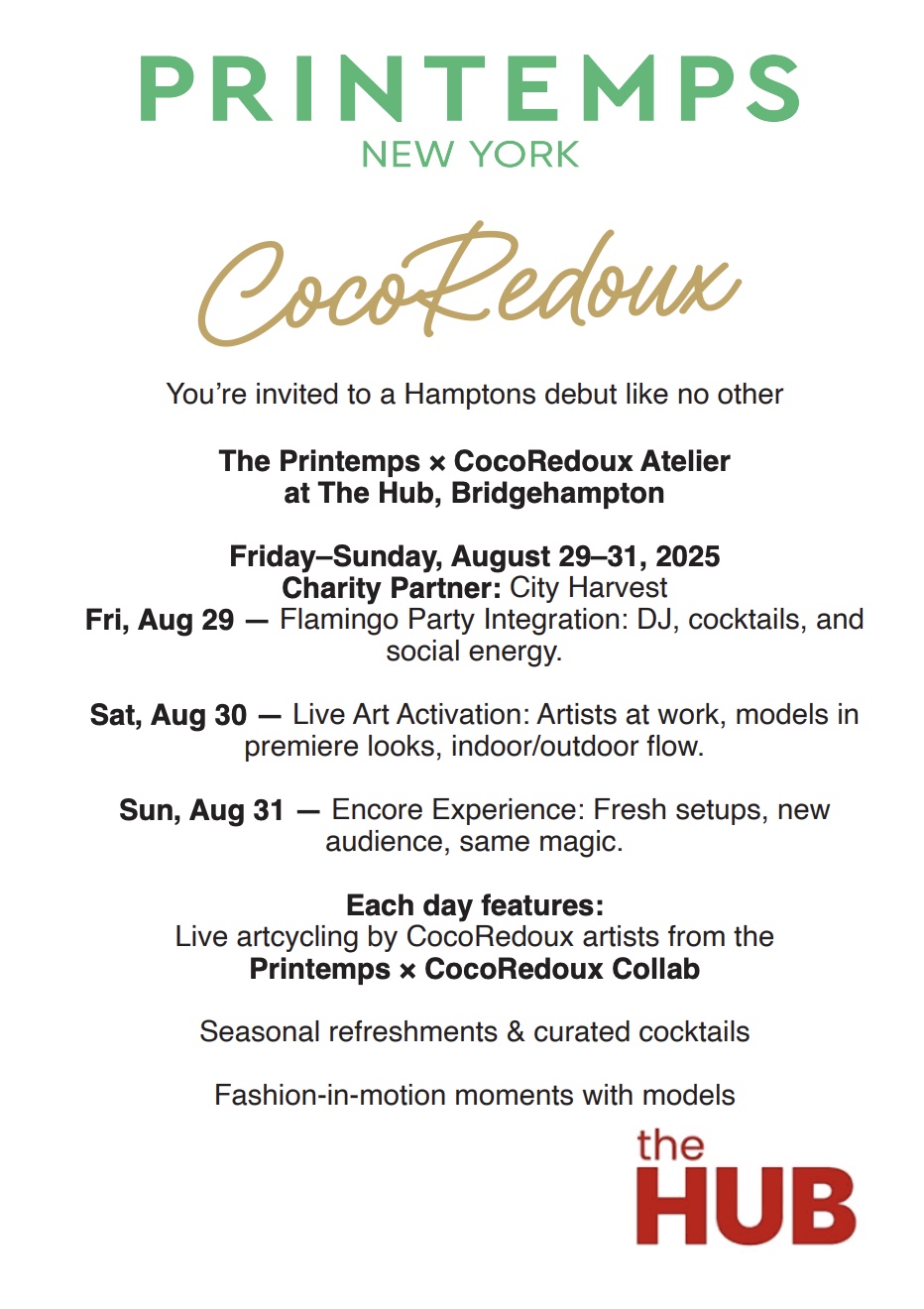 The HUB Hosts Printemps’ First Hamptons Pop-Up Activation- Printemps × CocoRedoux Atelier