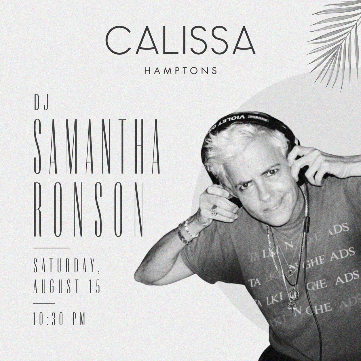 Catch DJ Samantha Ronson Live At Calissa