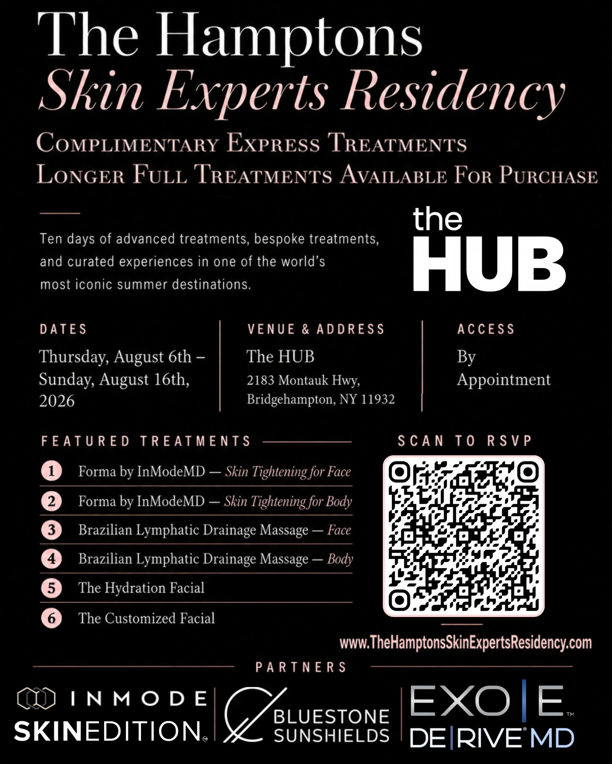 The HUB x The Hamptons Skin Experts Residency