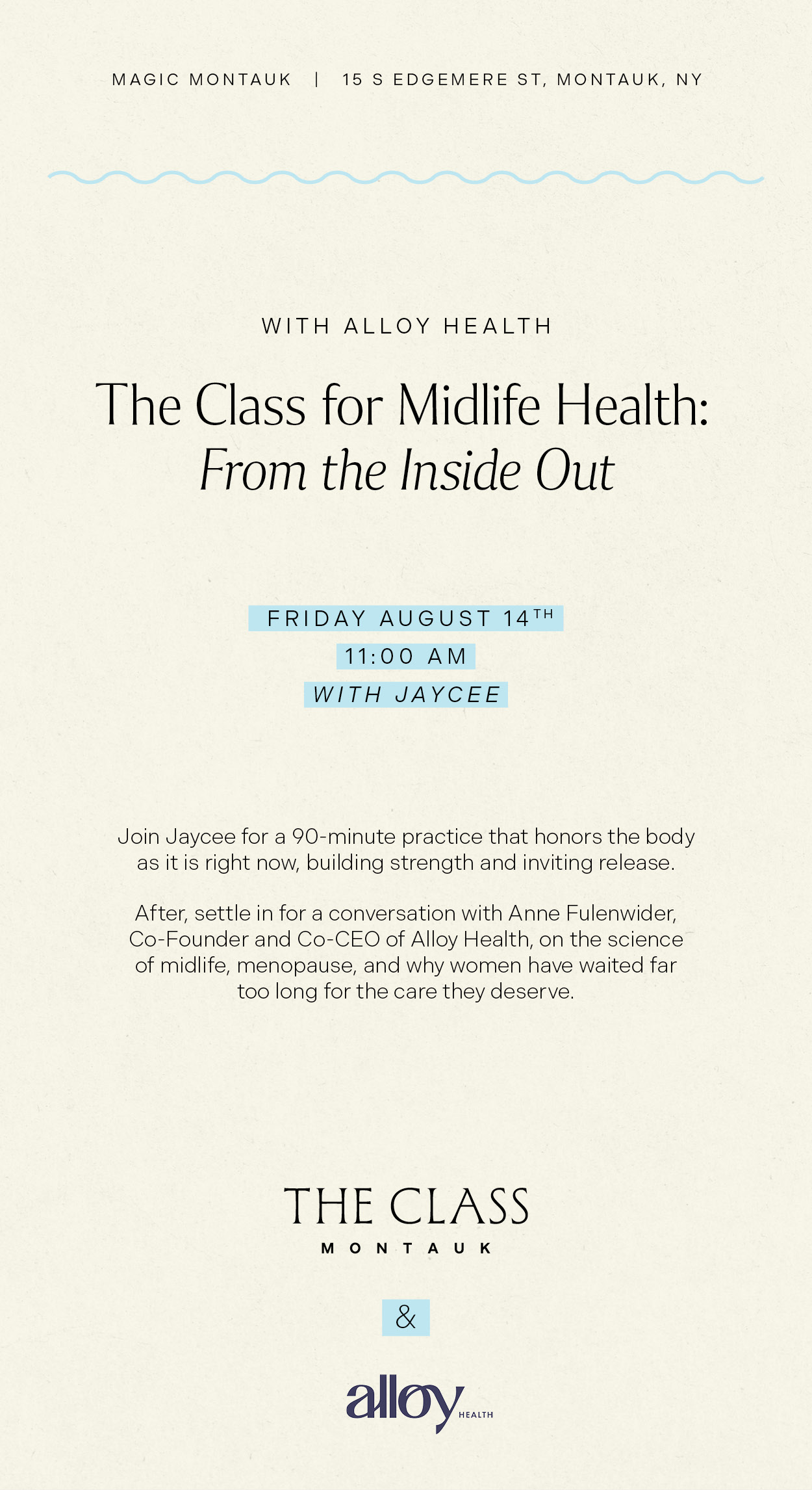 The Class For Midlife Health: From The Inside Out