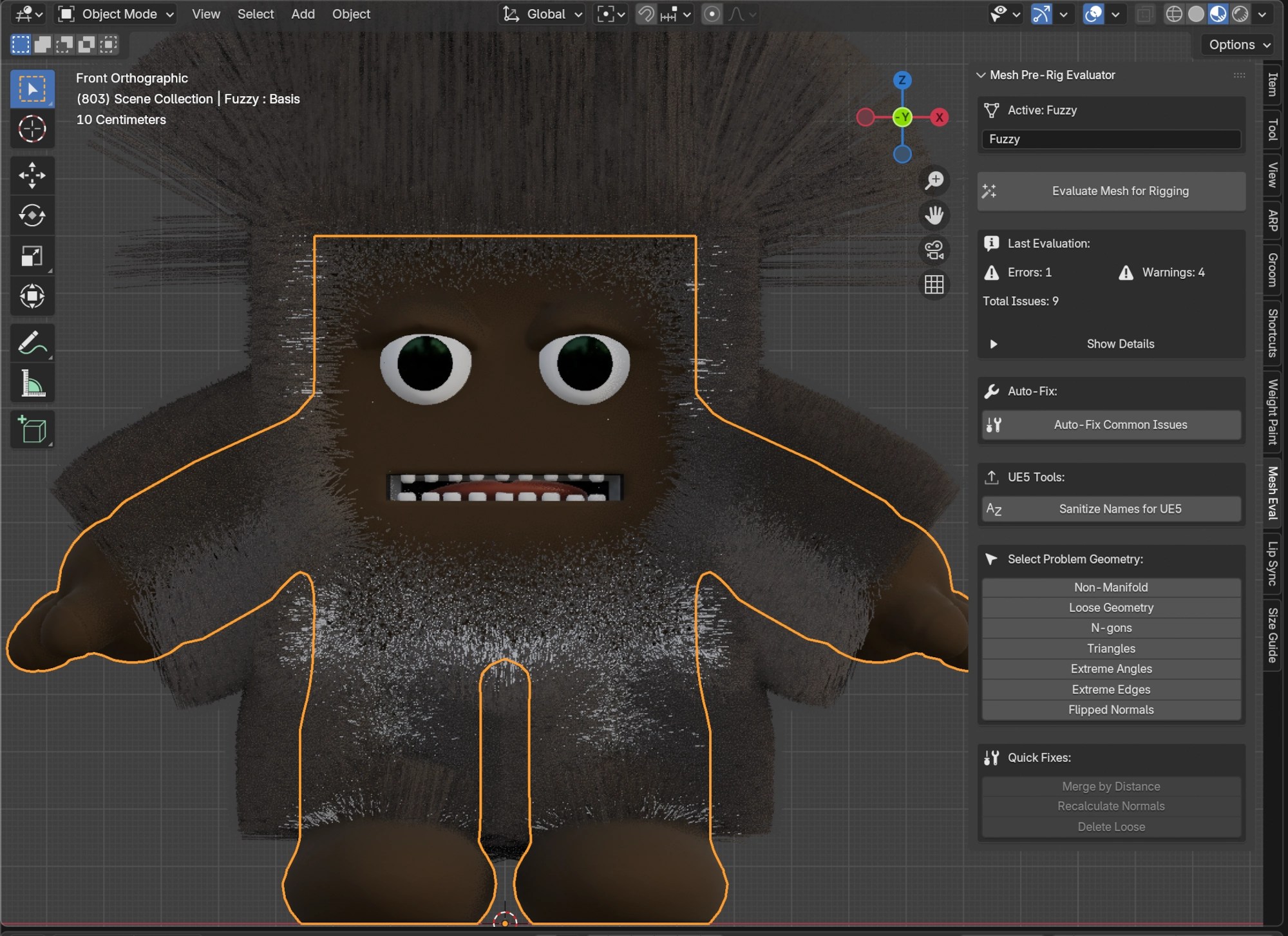 A pre-rig mesh evaluator for Blender.