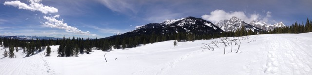 A panorama from my day snow shoeing.